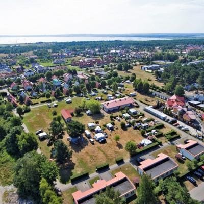 Widok z lotu ptaka na camping